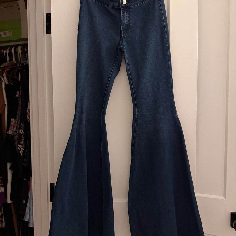Free-people Women's Blue and Navy Jeans